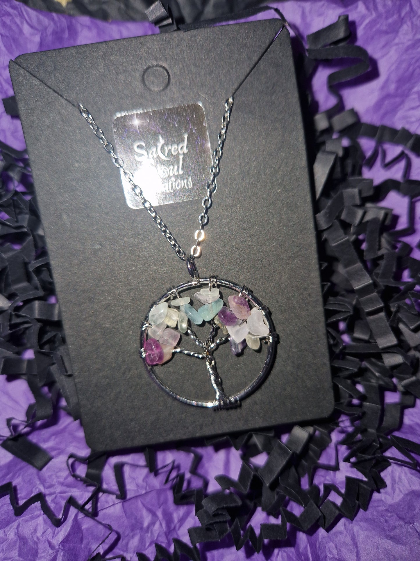 Tree Of Life Fluorite Pendant