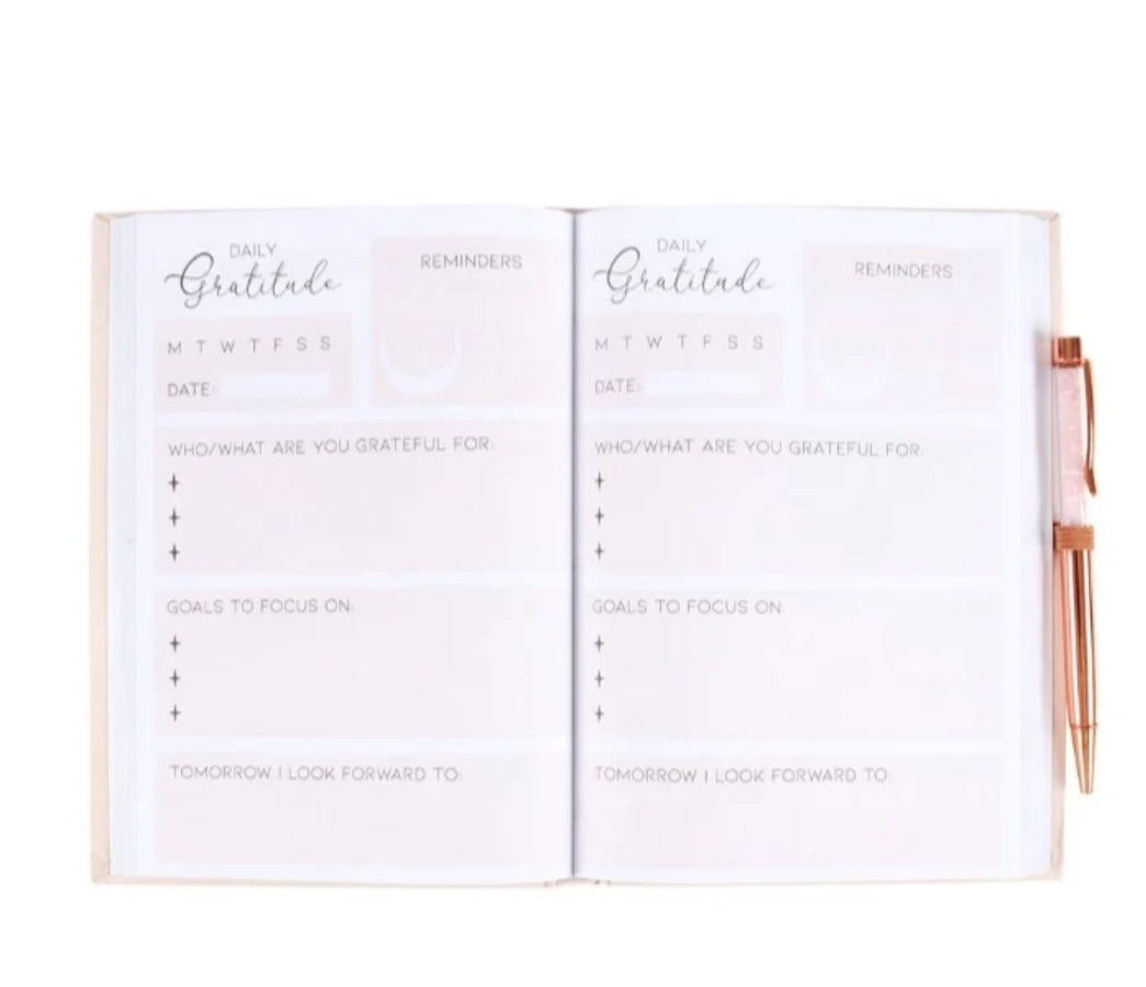 Gratitude Journal with Rose Quartz Pen