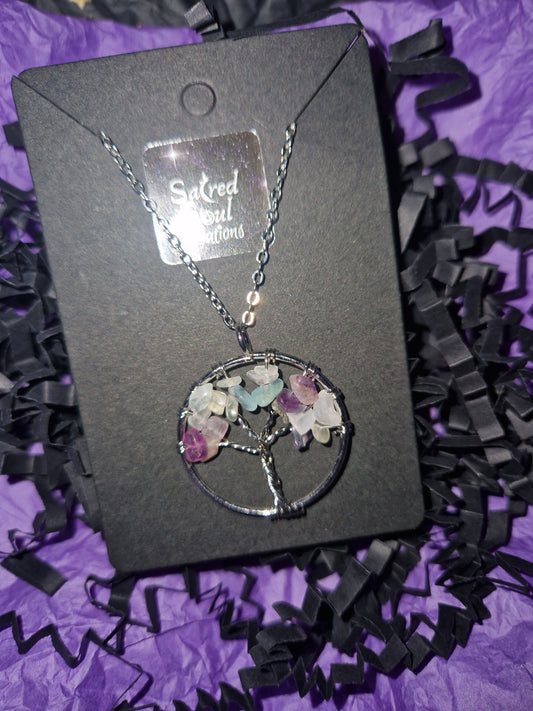 Tree Of Life Fluorite Pendant