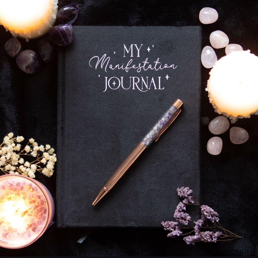 Manifestation Journal with Amethyst Pen