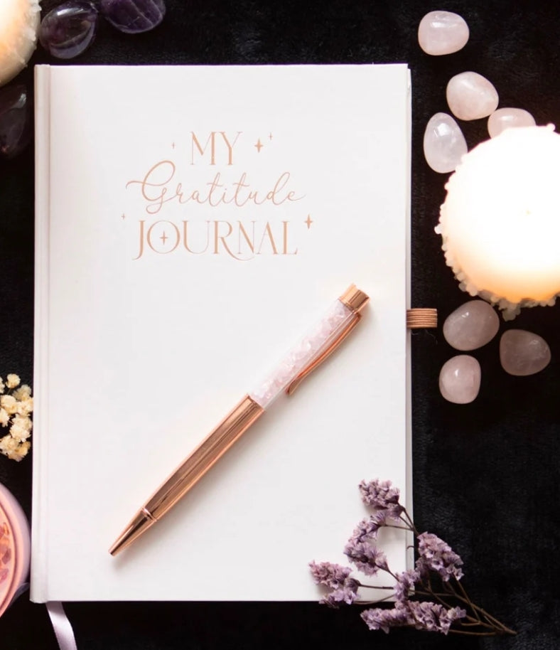 Gratitude Journal with Rose Quartz Pen