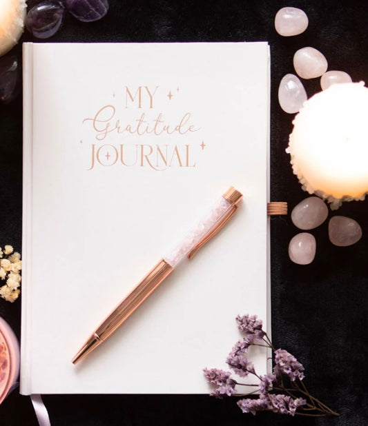 Gratitude Journal with Rose Quartz Pen
